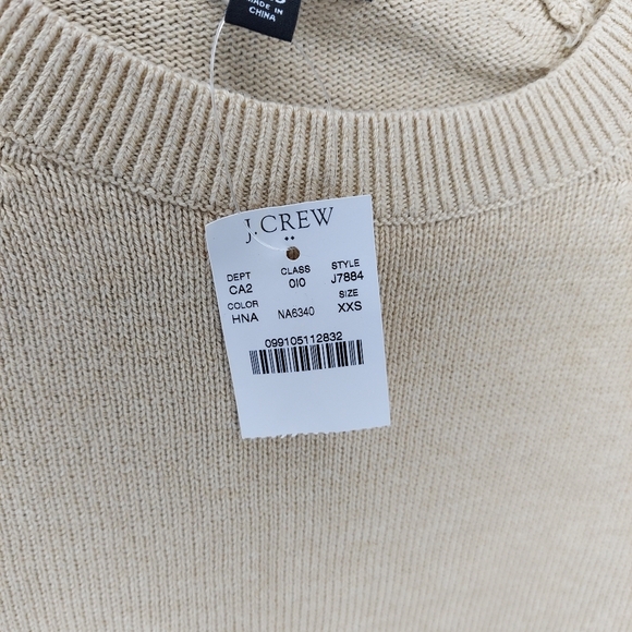 J Crew Mercantile Sweater Women XXS Tassel Tie Contrasting Sleeve Wool Cotton - Picture 6 of 9